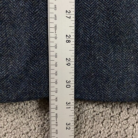 Lands' End Lambs Wool Herringbone Tweed Blazer Sport Coat Men's 40R Blue Gray - Picture 15 of 15